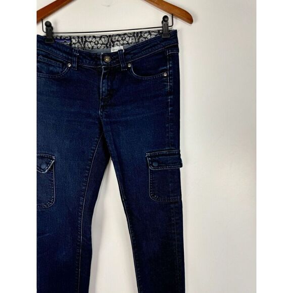 Patagonia Women’s Size 26 Dark Blue Iron Clad Denim Skinny Cargo Jeans - Picture 3 of 7